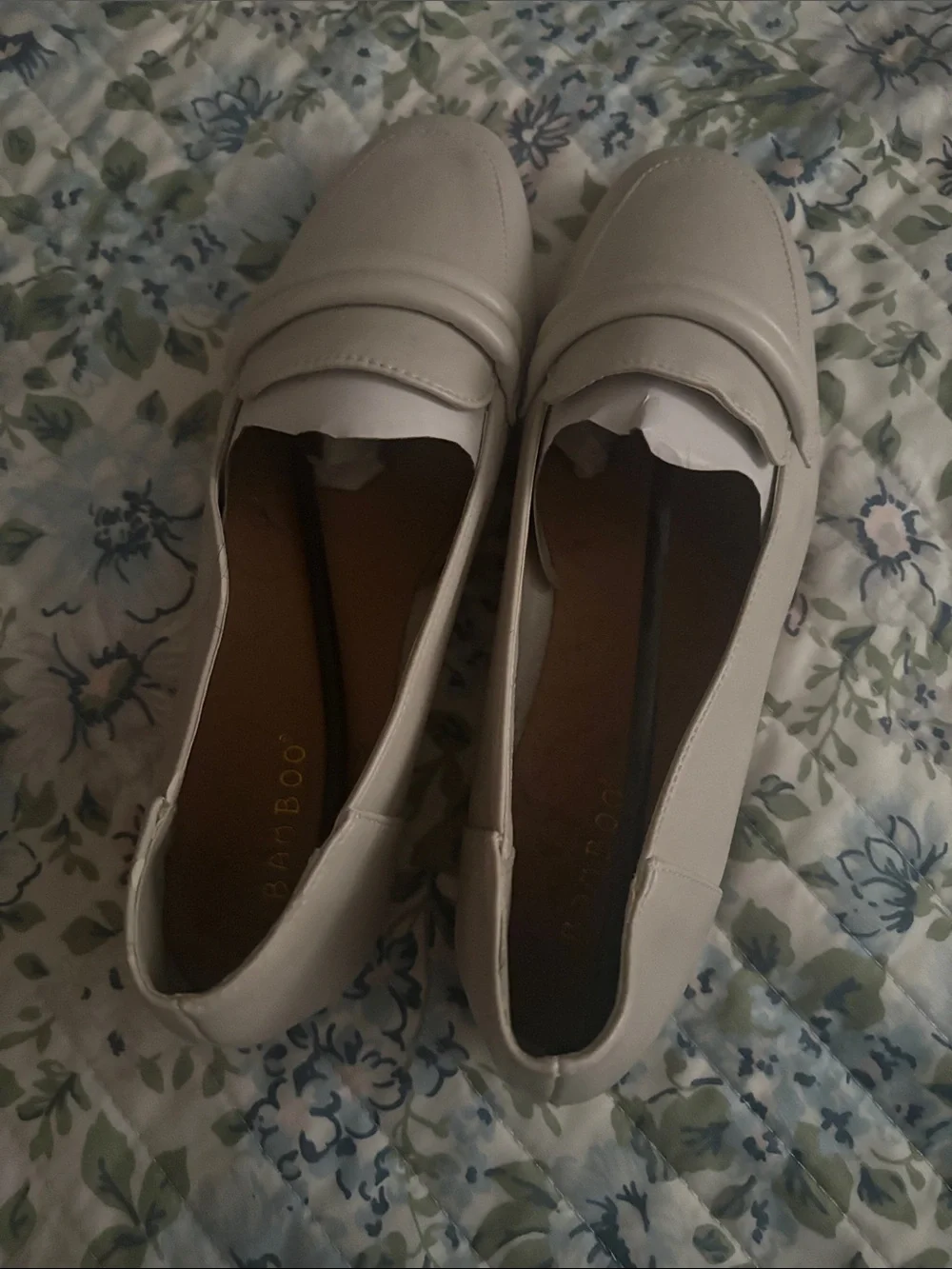 BAMBOO White Penny Loafer Flats